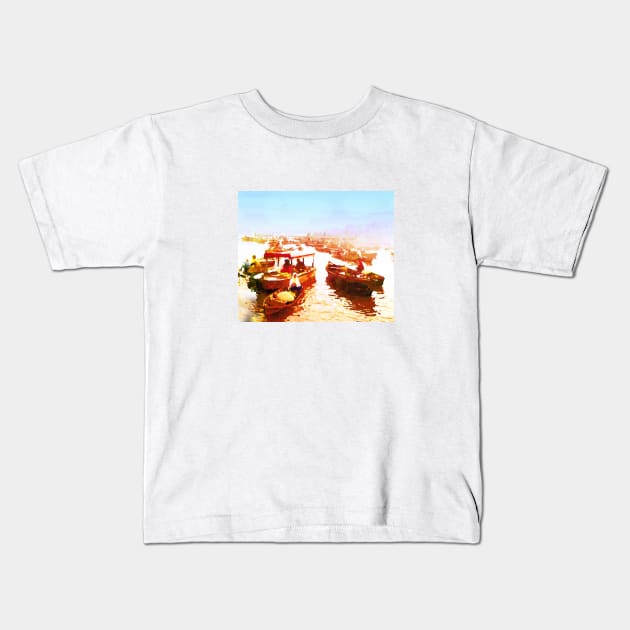 Floating Market Kids T-Shirt by Mourahart